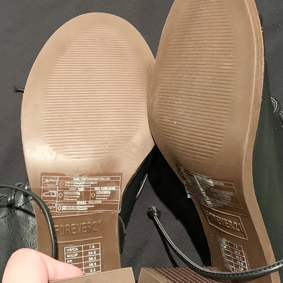 Forever 21 Lace up Peep Heel/Toe Booties - Picture 5 of 8